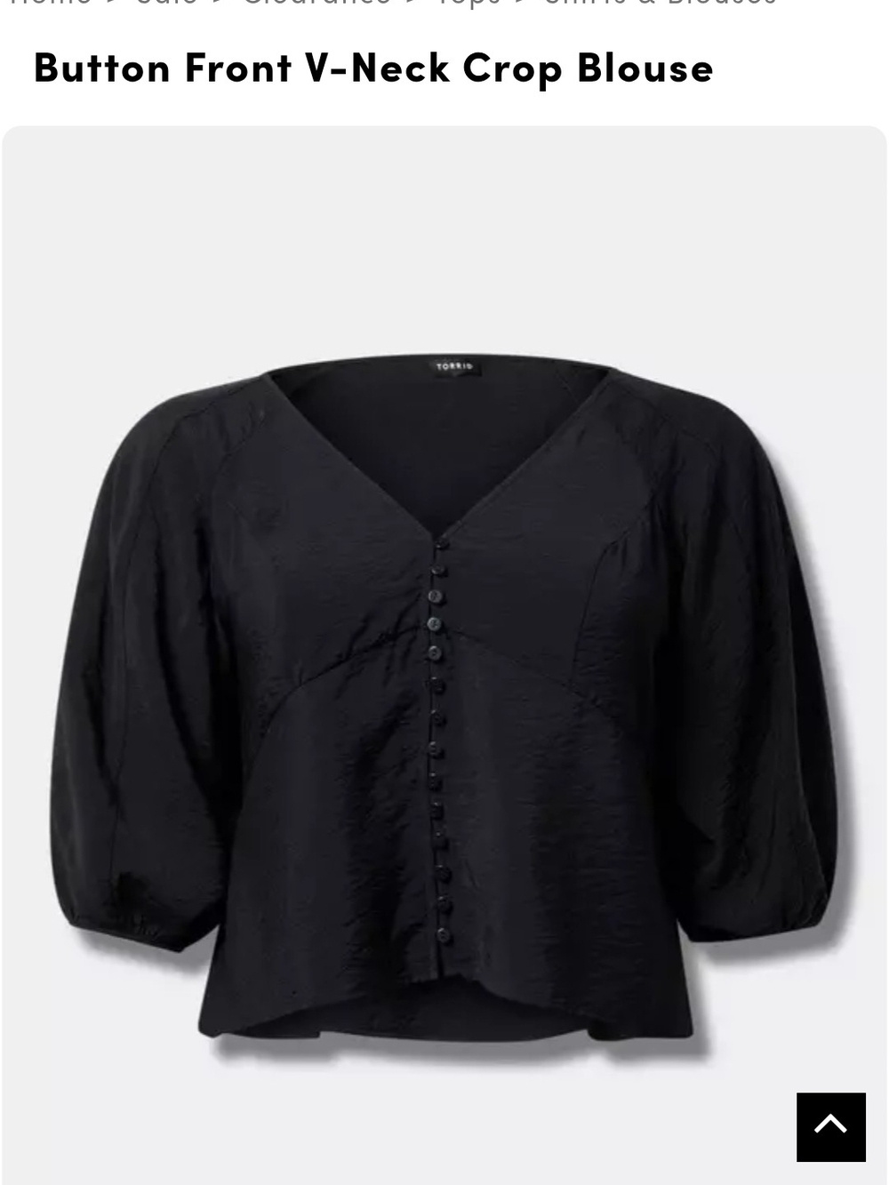 torrid Black Button-Front V-Neck Peplum Blouse